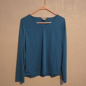 TravelSmith Green Blouse Long Sleeve Top xl